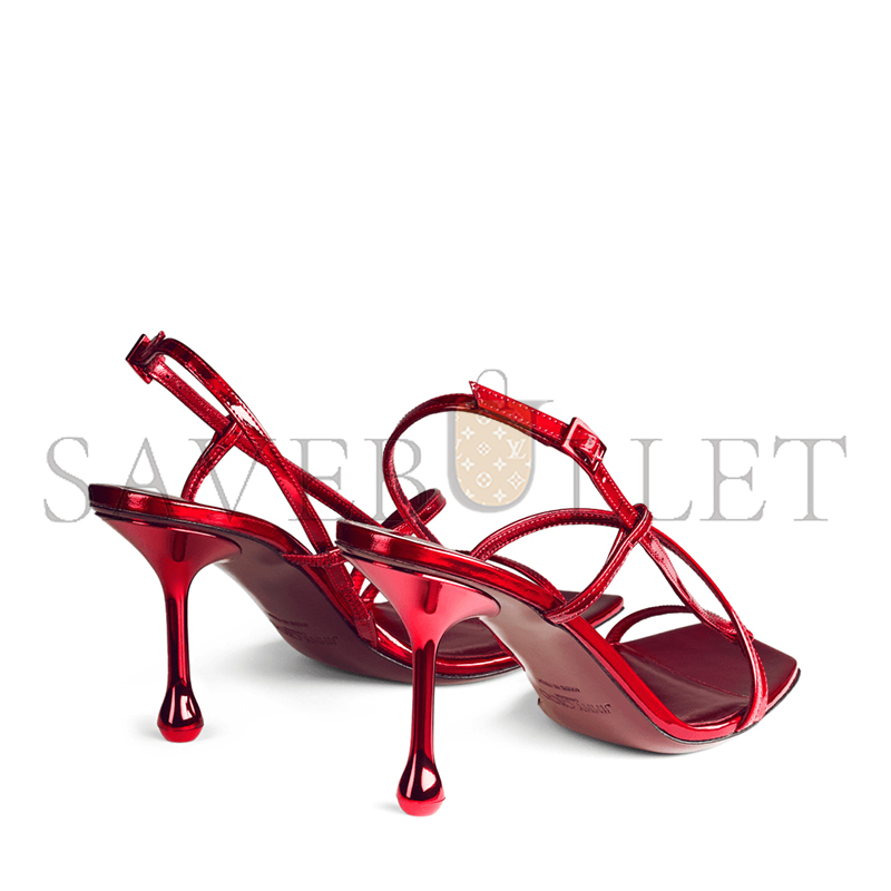 JIMMY CHOO ETANA 80 RUBY RED LEATHER SANDALS ETANA80GXH
